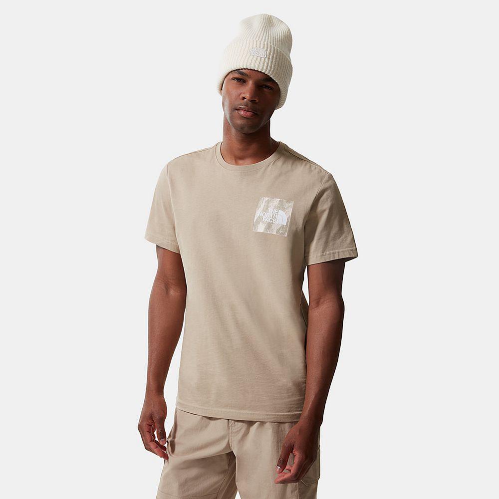 The North Face Fine Ανδρικα T Shirt - Χακί / Ασημι Γκρι (FSKB30574)